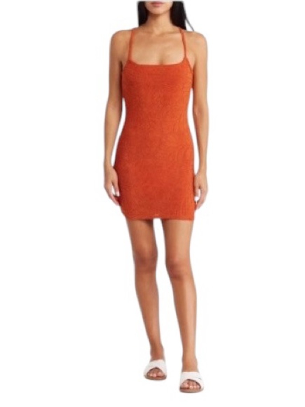 Abound NWT Embossed Terry Dress in Rust Pottery Size M